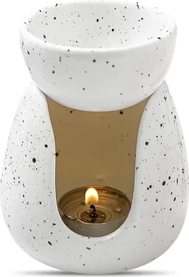 Produktbild von 2PCS Duftlampe für ätherische Öle - Keramik Diffusor mit Teelicht, Aromatherapie Ofen, Kerzenhalter für Halloween, Weihnachten, Geburtstag (Weiß)