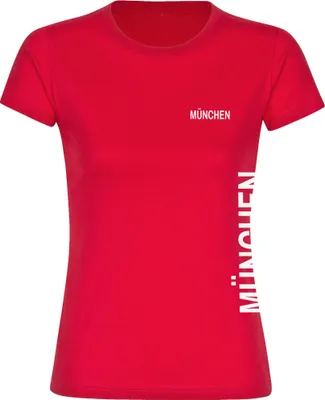 Produktbild von multifanshop Damen T-Shirt - München rot - Brust & Seite, rot, Größe M