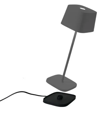 Zdjęcie produktu dla Lampa stołowa LED Zafferano Ofelia Pro Dark Grey z możliwością ładowania i ściemniania - 2200-2700-3000 K - maksymalna moc 9 godz