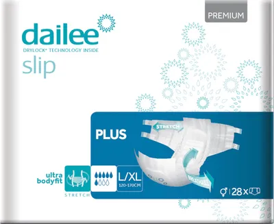 Produktbild von 28 Dailee Slip Premium Plus  XS/S , 7 Tropfen Inkontinenz Windeln