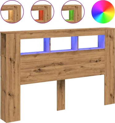 Obrázek produktu pro vidaXL LED čelo Artisan dub 160x18,5x103,5 cm materiál na bázi dřeva