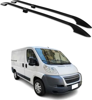 Image de Barres de toit longitudinales pour Citroen Jumper 2006-2025 L1 court Alu Noir 4x