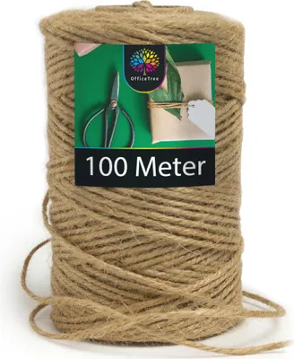 Produktbild von OfficeTree Bastelschnur - 100 m Rolle - Jute-Kordel
