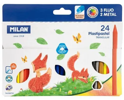 Produktbild von Milan Etui 24 Pastellkreiden Kunststofffarben Mehrfarbig  Mehrfarbig One Size