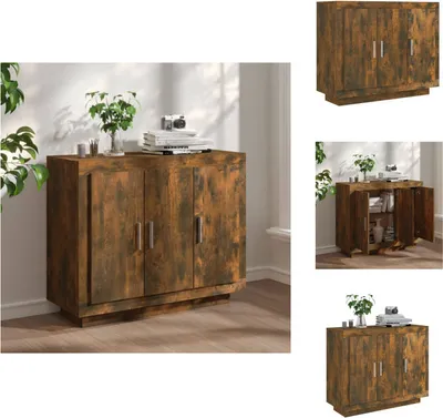 Zdjęcie produktu dla vidaXL Kredens dąb wędzony 92x35x75 cm materiał drewnopochodny - Kredensy