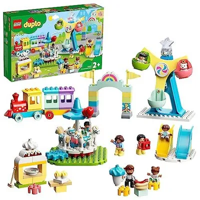 Produktbild von LEGO 10956 Duplo Town Vergnügungspark mit Spielzeugeisenbahn, Bauset für Kinder ab 2 Jahren