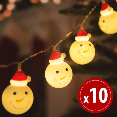 Produktbild von LED-Lichterkette – Schneemann – 10 LEDs – 1,1 m –