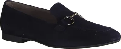 Produktbild von Paul Green 2596-145 Slipper, Damen, Leder, Blau, elegante Slipper, Mokassin - Damenschuhe Slipper / Trotteur, Blau, leder (samtziege), absatzhöhe: 10 mm
