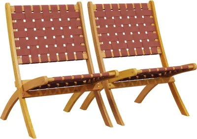 Produktbild von vidaXL Klappstühle, 2 Stück, rotes Massivholz Akazie und Stoff