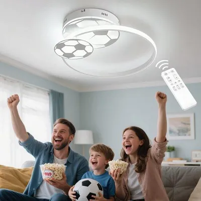 Obrázek produktu pro Azomor – stylové LED stropní svítidlo s motivem fotbalu do dětského pokoje a ložnice