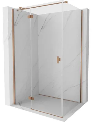 Obrázek produktu pro Mexen Mist-H T sprchový kout s výklopnými dveřmi levý 120 x 110 cm, průhledný, kartáčovaná měď - 8A5T-120-110-65-00-L