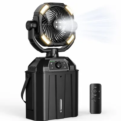 Produktbild von Tragb. Sprühventilator, akkubetrieben, 9'' schwenkbarer Ventilator mit USB-Powerbank, 4 Sprühmodi, 7L Tank, für Outdoor/Camping/Terrasse/Golf