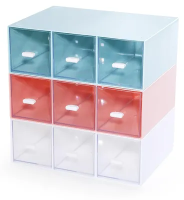 Büro-Organizer mit 9 Schubladen, stapelbar, 24,1 x 23 x 17 cm