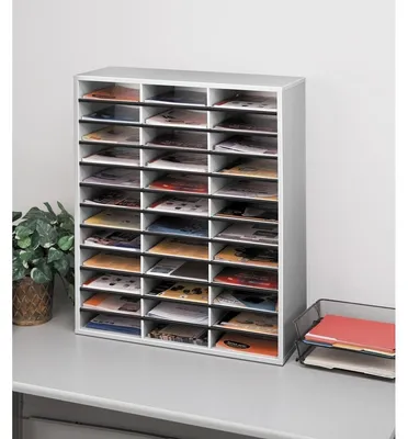 Produktbild von Fellowes 25061, 36 Regale, Grau, Weiß, A4, 736,6 mm, 301,6 mm, 881,1 mm