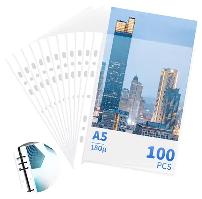 Image de 100 pochettes transparentes format A5 pour documents