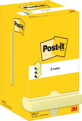 Produktbild von Post-it Z-Notes Haftnotizen 76 x 76 mm gelb