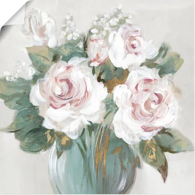 Produktbild von ARTland Poster Goldener Blumenstrauß Größe: 40x40 cm
