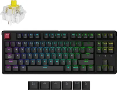 Image de Keychron C3 Pro 8K QMK Gaming Clavier mécanique USB, Programmable, QWERTY Layout, RGB Backlight, Hot-swappable, Keychron Super Banana Switch