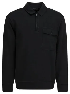 Produktbild von Vince Poloshirt, lange Ärmel, Herren, schwarz - Größe XL
