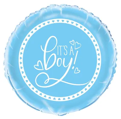 Produktbild von Baby Shower hellblaue Herzen Folienballon