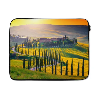 Produktbild von MuchoWow® Laptop Hülle 15 Zoll Gras - Sonne - Hügel - Landschaft Laptoptasche - Laptoptasche - Sleeve - Rundum-Schutz