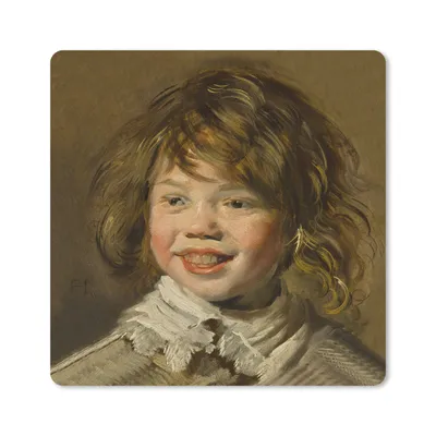 Produktbild von MuchoWow® Mauspad Mousepad Lachender Junge - Gemälde von Frans Hals 20x20 cm - Mousepads - Maus Mat - Pad - Mausunterlage - Desk Mat - Bureauartikeln