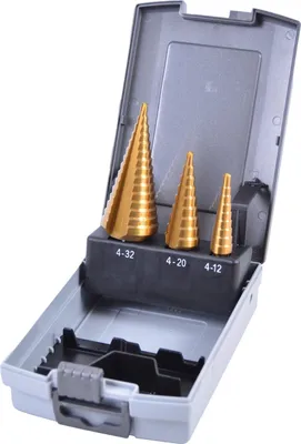 Zdjęcie produktu dla Zestaw wierteł stopniowych D-46573 Zawartość D-40129/D-40135/D-40113 3 szt.