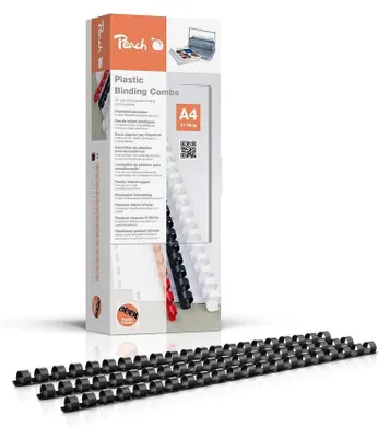 Produktbild von Peach Plastikbinderücken A4-10mm für 65 Blatt - 100 Stück schwarz