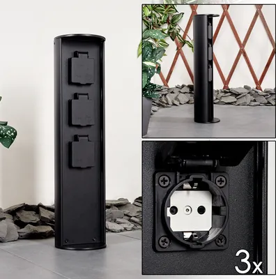 Produktbild von Pioppi »Pioppi« Steckdosensäule zylindrische Säule aus Metall in schwarz