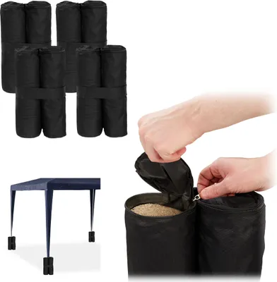 Image de 4 relaxdays Poids pour pavillon, anthracite/noir
