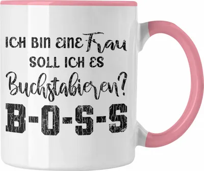Produktbild von Trendation - Kaffeetasse mit Spruch Frauen Geschenk Frau Lustige Sprüche Boss Spruch Mama Tasse (Rosa)