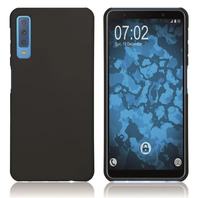 Produktbild von PhoneNatic Case kompatibel mit Samsung Galaxy A7 (2018) - Hülle schwarz gummiert Hard-case Cover