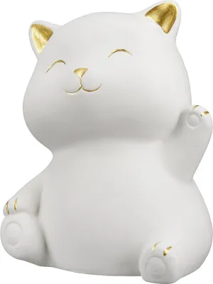 Imagen del producto de Figura de gato, "Kitty", cerámica, blanca, paquete de 3 unidades, largo: 11,5 cm, ancho: 11,5 cm, alto: 15,5 cm. Código: 32086. Número de artículo: 4063387320860