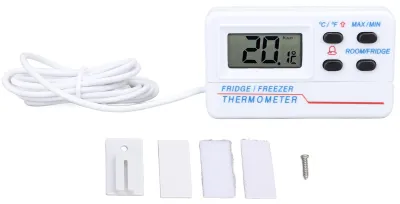 Obrázek produktu pro Digitální teploměr do ledničky – 50 °C až 70 °C – 58 °F až 158 °F Vysoce přesný teploměr do mrazáku s alarmem