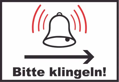 Produktbild von Bitte klingeln Richtungspfeil rechts Schild A2 Rückseite selbstklebend