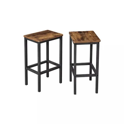 Produktbild von In And OutdoorMatch Barhocker Kailee - Industrial - Barhocker ohne Rückenlehne - Braun - 2er Set - 40x30x65cm