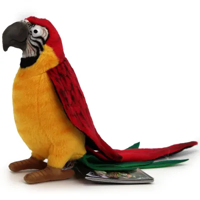 Produktbild von Papagei 38cm Ara Gelb Rot Vogel Realistisch Deko Stofftier Plüschtier