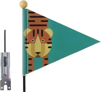 Produktbild von Wimpel Kinderfahrrad Wimpelstange Sicherheitswimpel Pex Kids Tiger grün