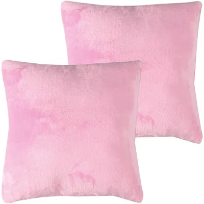Zdjęcie produktu dla Poszewki na poduszki 50x50 cm, różowe, zestaw 2 sztuk, bez wypełnienia, miękkie poszewki z zamkiem błyskawicznym, imitujące kaszmir, 100% poliester, można prać w temperaturze 30°C