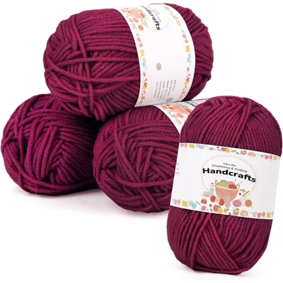 Productafbeelding van Hekelgaren set, kleurrijk, 200g (4x50g), 5-draads acryl & katoen, geschikt voor breien en handwerk