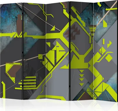 Produktbild von 5-teiliger Doppelseitiger Vlies Paravent - Dynamic paths II 225x172 cm Für Kinder n-C-0251-z-c