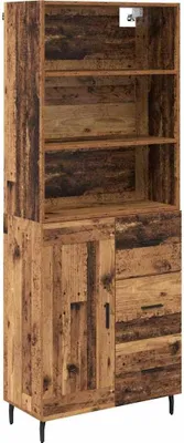 Zdjęcie produktu dla Highboard z szufladą Stare drewno 69,5 x 34 x 180 cm
