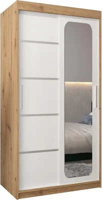 Produktbild von MEBLE KRYSPOL Promo 2100 Schlafzimmerschrank zwei Schiebetüren - Artisan + Mattweiß