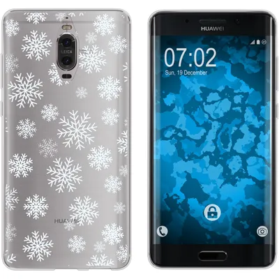 Produktbild von PhoneNatic Case kompatibel mit Huawei Mate 9 Pro Silikon-Hülle X Mas Weihnachten Schneeflocken M2