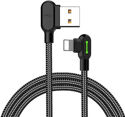 Uhlový kábel USB Lightning Mcdodo CA-4674 LED, 0,5 m (čierny)