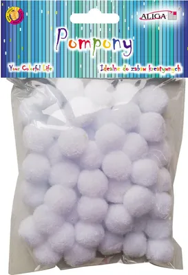 Zdjęcie produktu dla pompony 60szt. BIAŁE 2cm | POM-401