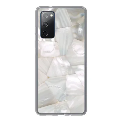 Produktbild von MuchoWow® Handyhülle Schutzhülle Hülle für Samsung Galaxy S20 FE Naturstein - Perlmutt - Weiß Silikon Softcase Handy Hülle - Abdeckung