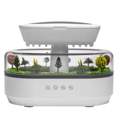 Produktbild von Luftbefeuchter Rain Humidifier Diffusor, 250mL Essential Oil Diffuser mit 7 Farben LED Nachtlicht, Duftöl Diffusor Luftbefeuchter mit Pilz Lampe