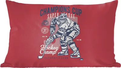 Produktbild von MuchoWow® Zierkissen Sofakissen Wohnzimmer Dekokissen 60x40 cm Eishockey-Schlittschuhe - Sport - Vintage - Kopfkissen - Polster mit Foto
