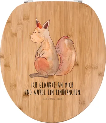 Produktbild von Mr. & Mrs. Panda Klobrille Einhorn Glauben - Transparent - Geschenk, WC Sitz, Einhörnchen, Einhörner, Eichhorn, Unicorn, Klo-Deckel, klo deckel, Eichhörnchen, Brille